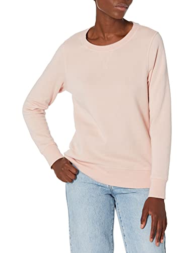 Amazon Essentials Damen Sweatshirt aus French-Terry-Fleece mit Rundhalsausschnitt (Erhältlich in Übergröße), Hellrosa, M von Amazon Essentials