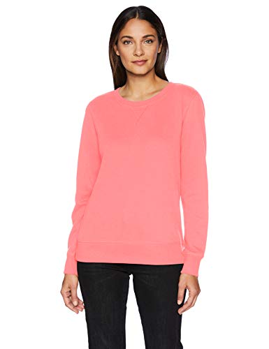 Amazon Essentials Damen Sweatshirt Aus French Terry Fleece Mit Rundhalsausschnitt (In Übergröße Erhältlich), Korallenrosa, L von Amazon Essentials