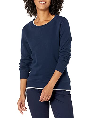 Amazon Essentials Damen Sweatshirt aus French-Terry-Fleece mit Rundhalsausschnitt (Erhältlich in Übergröße), Marineblau, M von Amazon Essentials