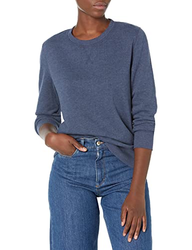 Amazon Essentials Damen Sweatshirt Aus French Terry Fleece Mit Rundhalsausschnitt (In Übergröße Erhältlich), Marineblau Heidekraut, XXL von Amazon Essentials