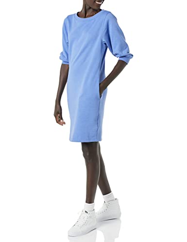 Amazon Essentials Damen Sweatshirtkleid mit Fleece-Blousonärmeln und U-Boot-Ausschnitt (in Übergröße erhältlich), Blau Heide, L von Amazon Essentials