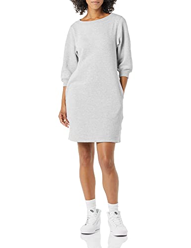 Amazon Essentials Damen Sweatshirtkleid mit Fleece-Blousonärmeln und U-Boot-Ausschnitt (in Übergröße erhältlich), Grau Meliert, XXL von Amazon Essentials