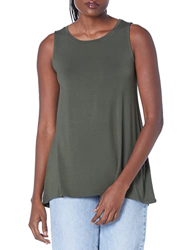 Amazon Essentials Damen Swing, Ärmellos (Erhältlich in Übergröße), Dunkles Olivgrün, L von Amazon Essentials