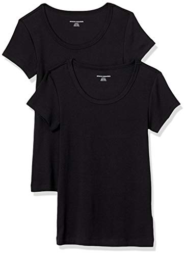 Amazon Essentials Damen T-Shirt mit Flügelärmeln und U-Ausschnitt in schmaler Passform, 2er-Pack, Schwarz, XXL Amazon Essentials Damen T-Shirt mit Flügelärmeln und U-Ausschnitt in schmaler Passform, 2er-Pack, Schwarz, XXL von Amazon Essentials