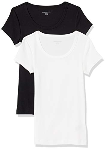 Amazon Essentials Damen T-Shirt mit Flügelärmeln und U-Ausschnitt in schmaler Passform, 2er-Pack, Schwarz/Weiß, XXL Amazon Essentials Damen T-Shirt mit Flügelärmeln und U-Ausschnitt in schmaler Passform, 2er-Pack, Schwarz/Weiß, XXL von Amazon Essentials