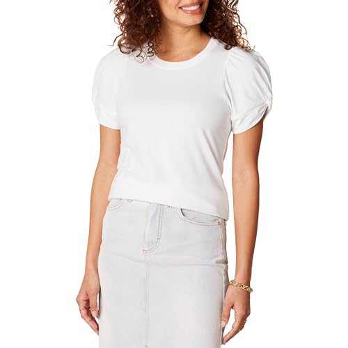 Amazon Essentials Damen Regular-Fit T-Shirt Rundhalsausschnitt Drehärmel, Weiß, XXL von Amazon Essentials
