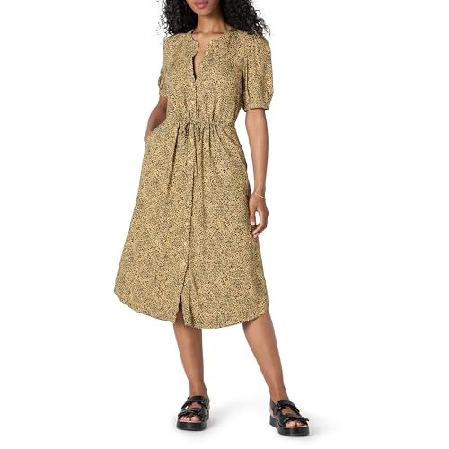 Amazon Essentials Damen Tailliertes A-Linien-Midikleid mit halblangen Ärmeln in lockerer Passform, Schwarz Kamelbraun Tiermuster, XXL Amazon Essentials Damen Tailliertes A-Linien-Midikleid mit halblangen Ärmeln in lockerer Passform, Schwarz Kamelbraun Tiermuster, XXL von Amazon Essentials