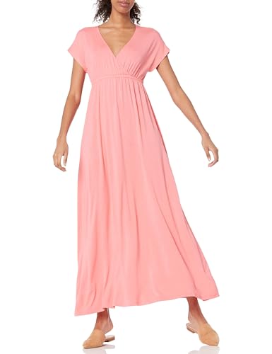 Amazon Essentials Damen Tailliertes Maxikleid (erhältlich in Übergröße), Pfirsich, XL von Amazon Essentials