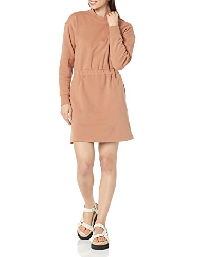 Amazon Essentials Damen Tailliertes Sweatshirtkleid (in Übergrößen erhältlich), Hellbraun, 4XL Große Größen von Amazon Essentials