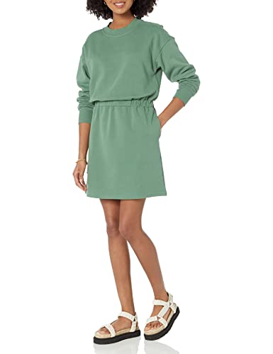 Amazon Essentials Damen Tailliertes Sweatshirtkleid (in Übergrößen erhältlich), Salbeigrün, 4XL Große Größen von Amazon Essentials