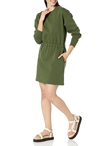 Amazon Essentials Damen Tailliertes Sweatshirtkleid (in Übergrößen erhältlich), Dunkles Olivgrün, 3XL Große Größen von Amazon Essentials