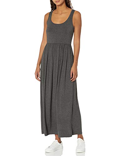 Amazon Essentials Damen Tailliertes Tanktop-Maxikleid(erhältlich in Übergröße), Dunkelgrau Meliert, M von Amazon Essentials