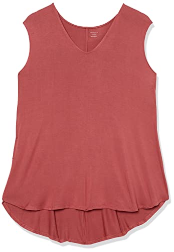 Amazon Essentials Damen Tank-Top aus Jersey mit V-Ausschnitt, Reguläre Passform (Früher Daily Ritual), Dunkelrosé, M von Amazon Essentials