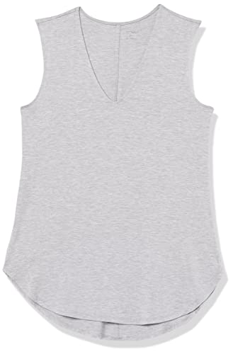 Amazon Essentials Damen Tank-Top aus Jersey mit V-Ausschnitt, Reguläre Passform (Früher Daily Ritual), Hellgrau Meliert, L von Amazon Essentials