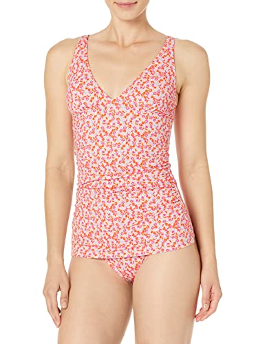 Amazon Essentials Damen Tankini-Badeoberteil (in Übergröße erhältlich), Blasser Pfirsich Mikrofloral, 36 von Amazon Essentials