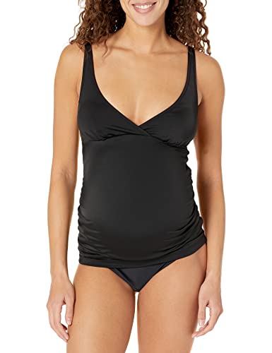 Amazon Essentials Damen Umstands-Tankini-Schwimmoberteil, Verwaschenes Schwarz, 40 von Amazon Essentials