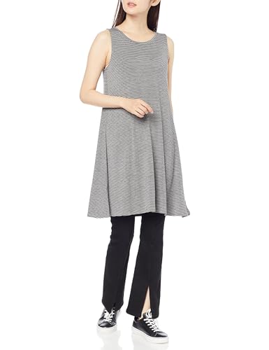Amazon Essentials Damen Tanktop-Swingkleid (erhältlich in Übergröße), Grau Meliert Streifen, L von Amazon Essentials