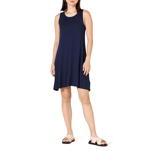 Amazon Essentials Damen Tanktop-Swingkleid (erhältlich in Übergröße), Marineblau, L von Amazon Essentials