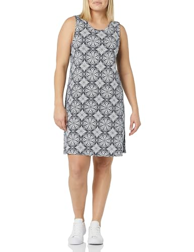 Amazon Essentials Damen Tanktop-Swingkleid (erhältlich in Übergröße), Marineblau Kachelmuster, M von Amazon Essentials