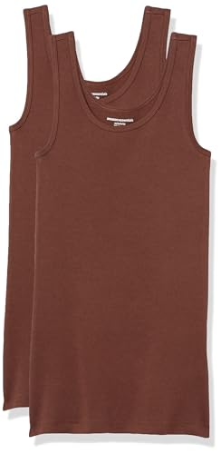 Amazon Essentials Damen Tanktop, Schmale Passform, 2er-Pack, Braun, XXL Amazon Essentials Damen Tanktop, Schmale Passform, 2er-Pack, Braun, XXL von Amazon Essentials
