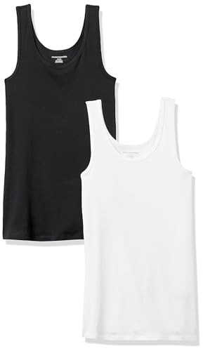 Amazon Essentials Damen Tanktop, Schmale Passform, 2er-Pack, Schwarz/Weiß, M Amazon Essentials Damen Tanktop, Schmale Passform, 2er-Pack, Schwarz/Weiß, M von Amazon Essentials