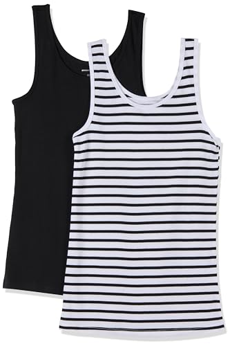 Amazon Essentials Damen Tanktop, Schmale Passform, 2er-Pack, Schwarz/Weiß Streifen, XXL Amazon Essentials Damen Tanktop, Schmale Passform, 2er-Pack, Schwarz/Weiß Streifen, XXL von Amazon Essentials