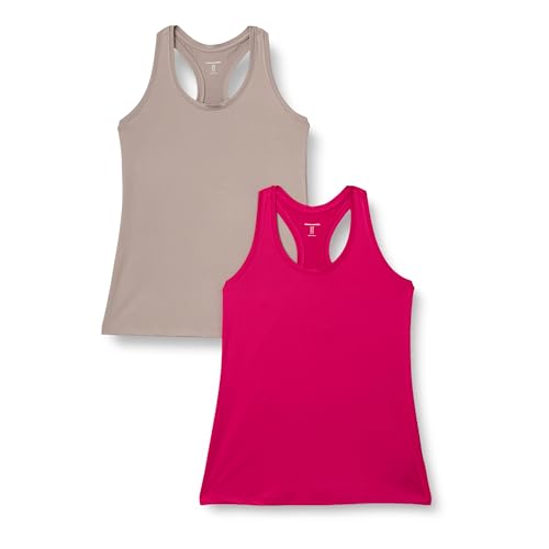 Amazon Essentials Damen Tech-Stretch-Tanktop mit Racerback, 2er-Pack, Beige/Intensive Rosa, L Amazon Essentials Damen Tech-Stretch-Tanktop mit Racerback, 2er-Pack, Beige/Intensive Rosa, L von Amazon Essentials