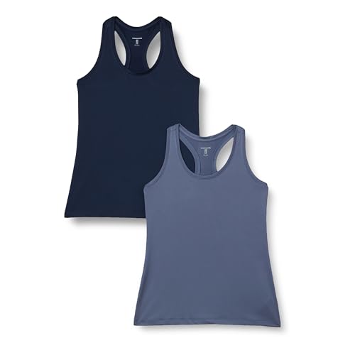 Amazon Essentials Damen Tech-Stretch-Tanktop mit Racerback, 2er-Pack, Marineblau/Schiefergrau, XS Amazon Essentials Damen Tech-Stretch-Tanktop mit Racerback, 2er-Pack, Marineblau/Schiefergrau, XS von Amazon Essentials