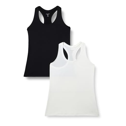 Amazon Essentials Damen Tech-Stretch-Tanktop mit Racerback, 2er-Pack, Schwarz/Weiß, XS Amazon Essentials Damen Tech-Stretch-Tanktop mit Racerback, 2er-Pack, Schwarz/Weiß, XS von Amazon Essentials