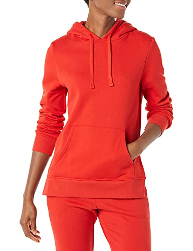 Amazon Essentials Damen Tunika-Sweatshirt aus Fleece mit Kapuze, Rot, XXL von Amazon Essentials