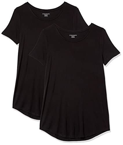 Amazon Essentials Damen Tunika mit U-Ausschnitt und Kurzen Ärmeln, 2er-Pack, Schwarz, XXL Amazon Essentials Damen Tunika mit U-Ausschnitt und Kurzen Ärmeln, 2er-Pack, Schwarz, XXL von Amazon Essentials