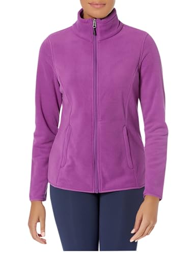 Amazon Essentials Damen Weiche Polarfleece-Jacke mit durchgehendem Reißverschluss in klassischer Passform (erhältlich in Übergrößen), Purpur, 3XL Große Größen von Amazon Essentials