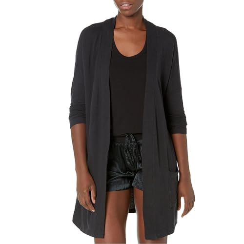 Amazon Essentials Damen Ultraleichter Relaxed Fit-Cardigan mit offener Vorderseite, Schwarz, XL von Amazon Essentials