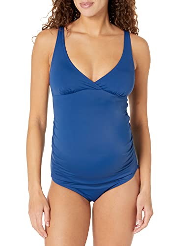Amazon Essentials Damen Umstands-Badeanzug mit V-Ausschnitt, Tiefblau, 36 von Amazon Essentials