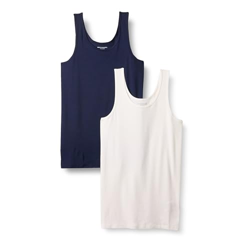 Amazon Essentials Damen Schwangerschafts-Tanktop, 2er-Pack, Elfenbein/Marineblau, XXL Amazon Essentials Damen Schwangerschafts-Tanktop, 2er-Pack, Elfenbein/Marineblau, XXL von Amazon Essentials