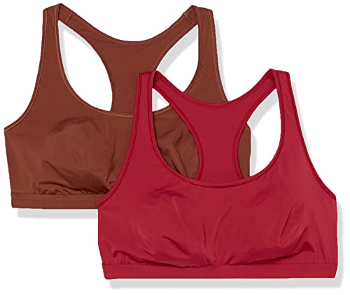 Amazon Essentials Damen Ungefütterter Bralette mit U-Ausschnitt, 2er-Pack, Burgunderrot/Schokoladenbraun, 6XL Große Größen von Amazon Essentials