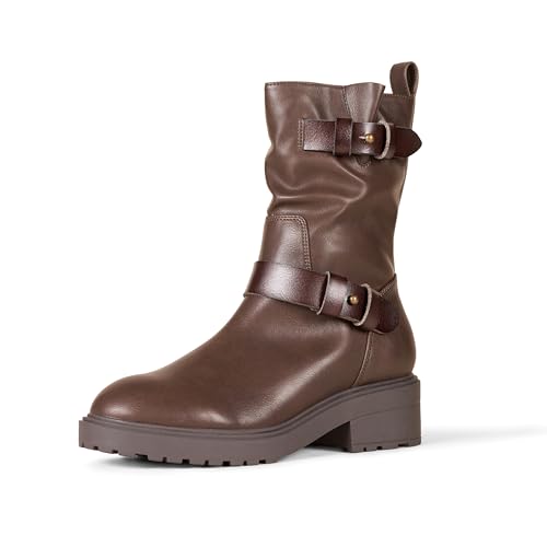 Amazon Essentials Damen Verkürzter Bikerstiefel, Dunkelbraun, 40 EU Amazon Essentials Damen Verkürzter Bikerstiefel, Dunkelbraun, 40 EU von Amazon Essentials
