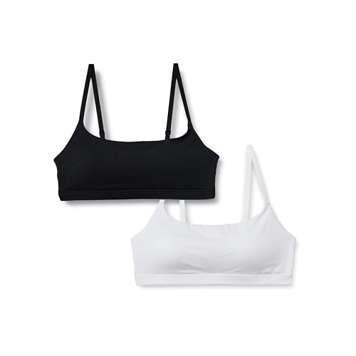 Amazon Essentials Damen Verstellbares Bralette Mit Rundhalsausschnitt Aus Baumwolljersey, 2er-Pack, Schwarz/Weiß, XS Amazon Essentials Damen Verstellbares Bralette Mit Rundhalsausschnitt Aus Baumwolljersey, 2er-Pack, Schwarz/Weiß, XS von Amazon Essentials