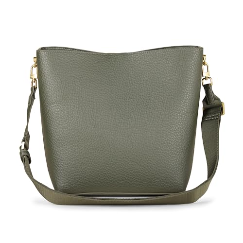 Amazon Essentials Damen Weiche Beutelhandtasche im Minimalistischen Design, Dunkles Olivgrün, Einheitsgröße von Amazon Essentials