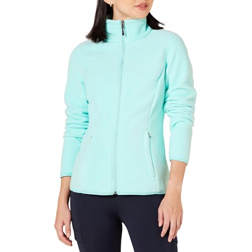 Amazon Essentials Damen Weiche Polarfleece-Jacke mit durchgehendem Reißverschluss in klassischer Passform (erhältlich in Übergrößen), Aquablau, M von Amazon Essentials