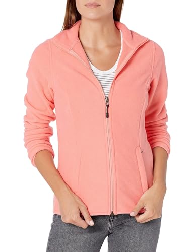 Amazon Essentials Damen Weiche Polarfleece-Jacke mit durchgehendem Reißverschluss in klassischer Passform (erhältlich in Übergrößen), Korallenrosa, L von Amazon Essentials