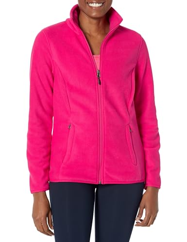 Amazon Essentials Damen Weiche Polarfleece-Jacke mit durchgehendem Reißverschluss in klassischer Passform (erhältlich in Übergrößen), Rosa, L von Amazon Essentials
