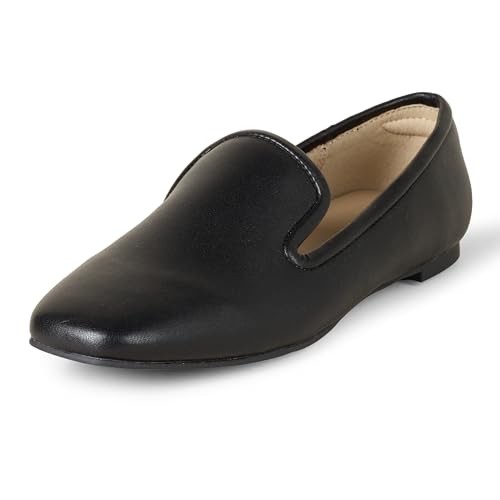 Amazon Essentials Damen Weicher, minimalistischer Slipper, Schwarz Kunstleder, 38.5 EU von Amazon Essentials