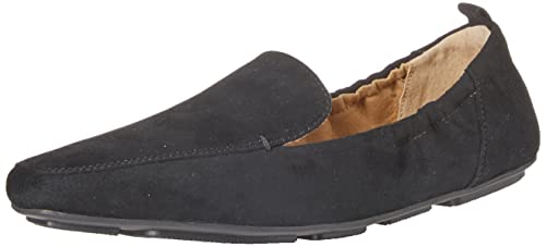 Amazon Essentials Damen Loafer Zum Hineinschlüpfen Mit Eckiger Zehenpartie, Schwarz Mikro Wildleder, 37 EU von Amazon Essentials
