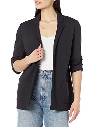 Amazon Essentials Damen Weicher Ponte-Blazer mit lockerer Passform, Schwarz, XXL von Amazon Essentials