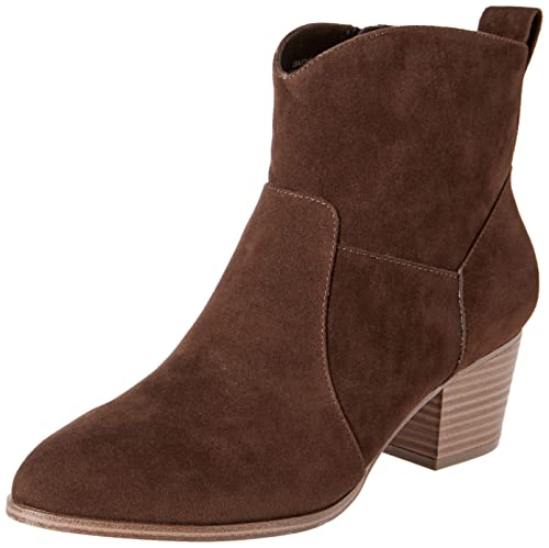 Amazon Essentials Damen Western-Stiefeletten Mit Gestapeltem Absatz, Dunkles Toffee Braun, 35.5 EU von Amazon Essentials