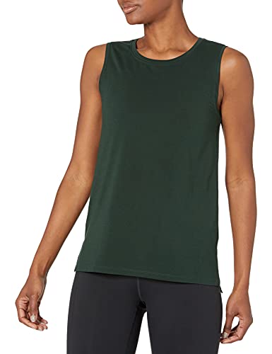 Amazon Essentials Damen Yoga-Tanktop Aus Weicher Baumwolle Mit Lockerer Passform (In Übergröße Erhältlich), Intensives Grün, L von Amazon Essentials