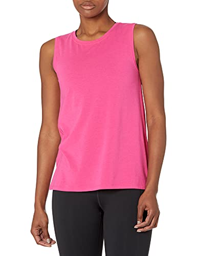 Amazon Essentials Damen Yoga-Tanktop Aus Weicher Baumwolle Mit Lockerer Passform (In Übergröße Erhältlich), Kräftiges Rosa, XXL Große Größen von Amazon Essentials