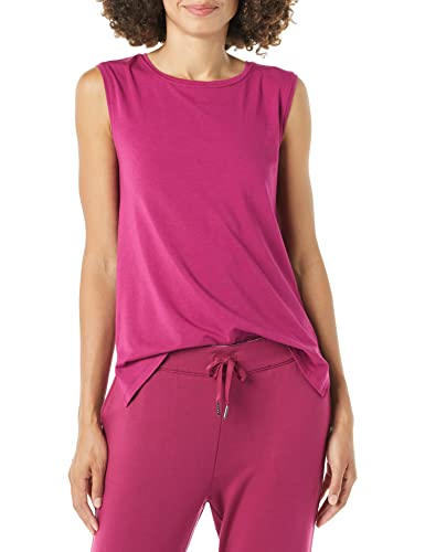 Amazon Essentials Damen Yoga-Tanktop Aus Weicher Baumwolle Mit Lockerer Passform (In Übergröße Erhältlich), Pflaume, M von Amazon Essentials