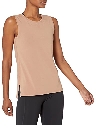 Amazon Essentials Damen Yoga-Tanktop Aus Weicher Baumwolle Mit Lockerer Passform (In Übergröße Erhältlich), Hellbraun, L von Amazon Essentials
